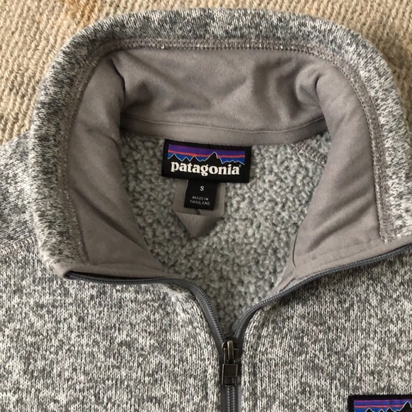 [Patagonia]• Women's Better Sweater 1/4 Zip Pullover• heathered grey/white•small - Picture 3 of 7